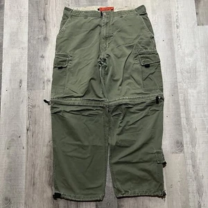 PLUGG Surplus Pants Vintage Military Green Convertible Skater Grunge Wide Pants - Picture 1 of 5