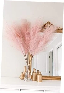 Faux Pampas Grass Decor Tall 42 inch 5 Stems I Premium 42 inch 5 stems Pink - Picture 1 of 7