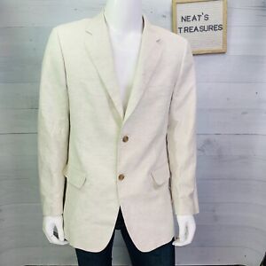 Macy's Men CLUB ROOM NATURAL SOLID Linen Herringbone Sports Jacket Sz 42 L NEW