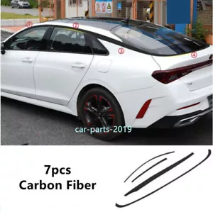 7x Vinyl decal Carbon Fiber Door Windows Strip Sill Spoiler For Kia K5 2021-2025 - Imagen 1 de 4