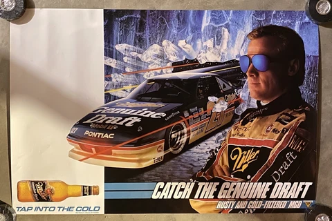 Vintage 1990 Rusty Wallace / MGD Miller Beer Racing Poster (30 x 20) Cover
