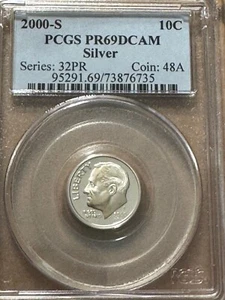 2000-S Roosevelt Dime PCGS PR69DCAM - Picture 1 of 2