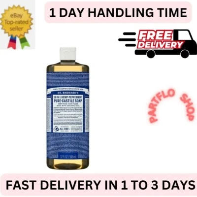 Dr. Bronner's Pure-Castile Liquid Soap – Peppermint – 32 oz - Image 1 of 3