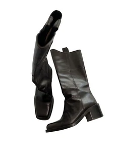 Chanel Leather Riding Boots in Dark Brown - Picture 1 of 7