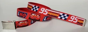 The Legendary Lightning McQueen BELT Buckle 95 Race Cars Disney Chex B&W Checker - Picture 1 of 3