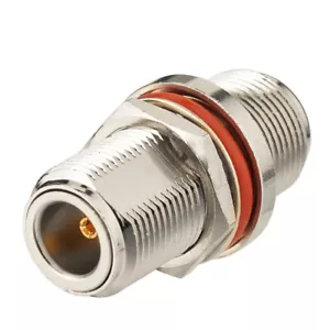 N Type Female to Female Bulkhead Sealed Mount Coaxial Connector Adapter - Picture 1 of 3