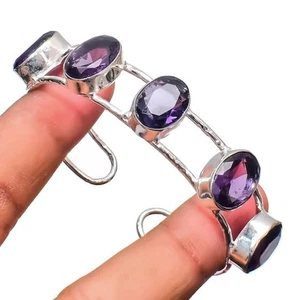 Amatista hecha a mano piedras preciosas 925 plata esterlina joyería... - Imagen 1 de 1
