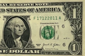 Birthday Note December 17 2011 Fancy Serial Number One Dollar BillF17122011AFW - Picture 1 of 6