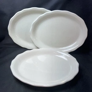 Set 3 White Scalloped American Commercial China Restaurant Ware Serving Platters - Picture 1 of 7