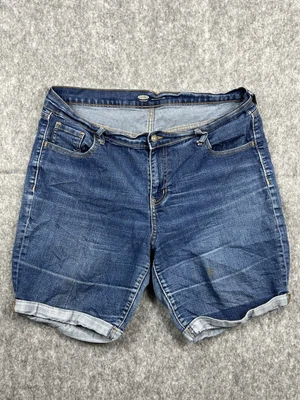 Pantalones Cortos de Denim Old Navy Para Mujer Azul Marino Lavado Medio Elastizados Dobladillo Enrollado Talla 16 Reg Foto 1 de 4