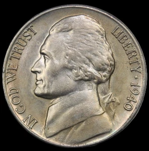 1940-D 5C Jefferson Nickel- CHOICE GEM BU FULL STEPS / FREE SHIPPING- SMH-159 - Picture 1 of 2