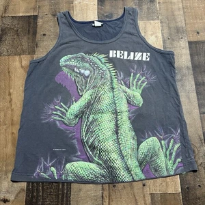 T-shirt vintage Habitat Iguana natura canotta sbiadita uomo grande anni 90 DOP - Foto 1 di 8