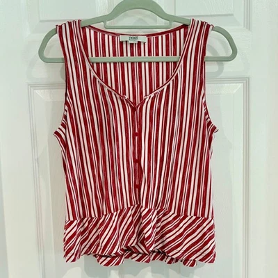 Vintage America Blues Striped Red White Tank Top Shirt Women Sz L Casual - Image 1 of 4