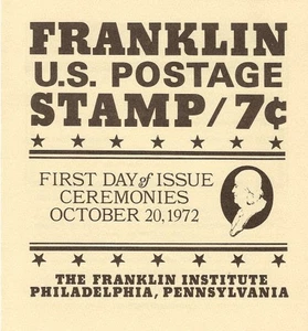 #1393D First Day Ceremony Program 7c Benjamin Franklin Stamp - Bild 1 von 2
