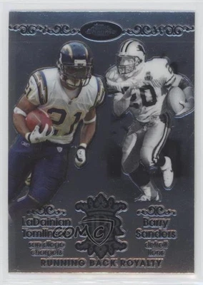 2007 Topps Chrome Running Back Royalty Barry Sanders LaDainian Tomlinson HOF - Image 1 of 2