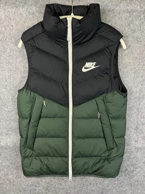 Nike Sportswear Windrunner Down Fill Vest Black Green Small Padded VGC - Image 1 of 4