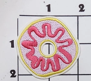 Pink Donut Patch Embroidered Iron On Uniform Costume Cosplay Upcycle - Picture 1 of 1