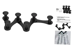 Wall Mounted Coat Rack, Expandable Metal Hook Rail with 6 Hooks Clothe Hanger - Picture 1 of 8