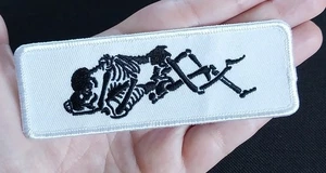 Embroidered Iron On Motorcycle Jacket Vest Biker PATCH ~ Skeleton's Screwing - Picture 1 of 5
