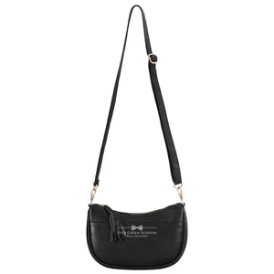 Bolso bandolera de viaje para mujer de cuero suave negro con dos correas - Imagen 1 de 8