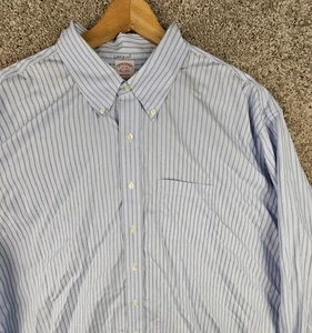 Brooks Brothers Madison Blue Striped Long Sleeve Button Down Shirt Men 4XL 20 36 - Picture 1 of 9