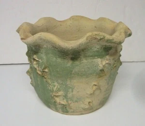 Evans Pottery Dexter Missouri Textured Pinch Clay Planter Flower Pot - Picture 1 of 12