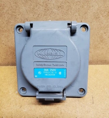 Hubbell HBL2620SW Watertight Safety-Shroud Receptacle - Image 1 of 4