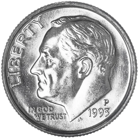 1993 P Roosevelt Dime BU US Coin Cover