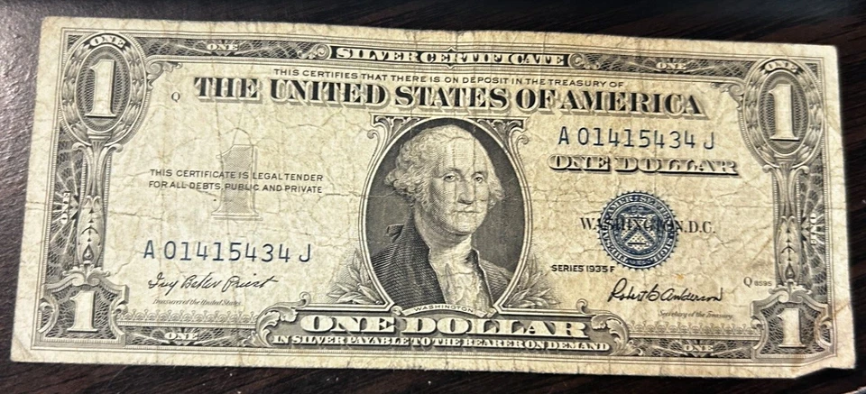 1934 $1 Silver Certificate Blue Seal low serial number - Image 1 of 1