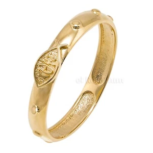 Rosary Ring PR165-10 14K Real Solid Gold Catholic Christian Ring (US 4 ~ 11) - Picture 1 of 3