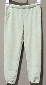 More Than Magic Sz Small 6/6x Sage Green & White French Terry Jogger Sweatpants - Picture 1 of 6