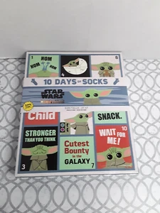 Kids 10 Days of Socks 2T-4T Advent Calendar Star Wars Mandalorian Baby Yoda New - Picture 1 of 4