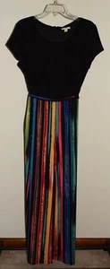 New Womens Est 1946 Jumpsuit Large Short Sleeve Black Stripe Pants Romper Outfit - Picture 1 of 3