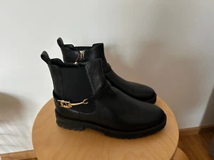 Aigner Stiefelette Chelsea Boots Echtleder Schwarz 36 NEU mit Etikett Luxus !!! - Bild 1 von 10