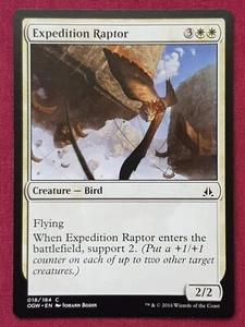 Magic The Gathering OATH OF THE GATEWATCH EXPEDITION RAPTOR white card MTG - Picture 1 of 2