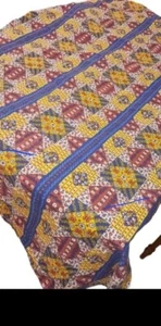 Waverly fabric tablecloth XL square Monroe County patchwork 88 x 99 Inches - Picture 1 of 9