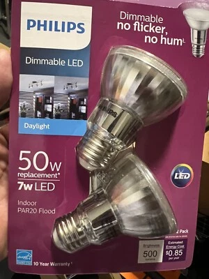 Philips 50W/7W LED Dimmable LED Flood Light Bulb Daylight (16 Lamps) - Image 1 of 2