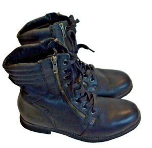 Lugz Mens HI Zip & Lace Black Leather Boots Casual Boots 10.5 - Picture 1 of 10