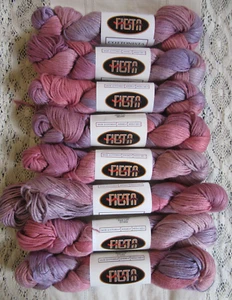 Fiesta Cottonista Hand Dyed Yarn 38101 ABALONE Pima Cotton & Tencel 50g lot of 8 - Picture 1 of 8