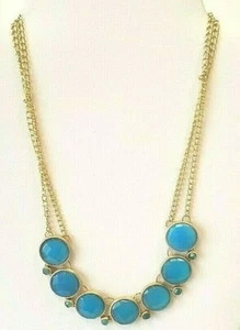 Rivka Friedman Necklace Chain Chalcedony Turquoise Pendants 18k Gold Clad NWOT - Picture 1 of 4