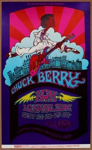 Póster Chuck Berry Original 1969 primera impresión FillmoreW casi como nuevo en estado como nuevo - Imagen 1 de 1