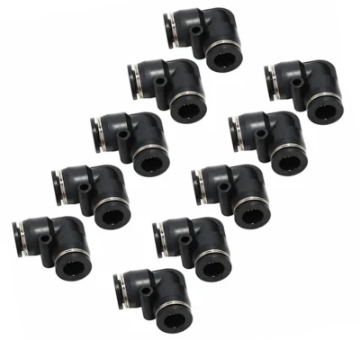 Push To Connect Air Fittings Tube 3/8" OD Air Line Elbow Union Pack of 10 - Image 1 of 4