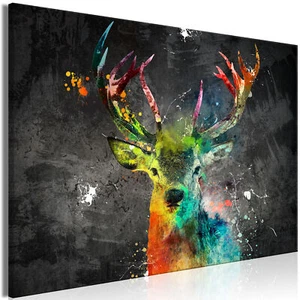 Hirsch Abstrakt Tiere Bunt VLIES LEINWAND BILDER WANDBILDER XXL WOHNZIMMER - Bild 1 von 13