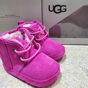 GIRLS INFANT 2/3 6-12 MONTHS UGG BABY NEUMEL ROCK ROSE PINK SUEDE BOOTS 1103500I - Picture 1 of 7