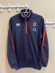 England Training 1/3 Zip Sweatshirt Rugby Pullover Canterbury Size L - Picture 1 of 12