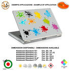 Macchie vari colori adesivo notebook tablet sticker stains print pvc 11 pz.