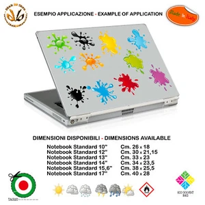 Macchie vari colori adesivo notebook tablet sticker stains print pvc 11 pz. - Bild 1 von 2