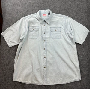 Wrangler Mens Size 3XL 100% Cotton Short Sleeve Button Down Comfortable Workwear - Picture 1 of 10