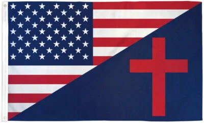 USA Christian Flag 3x5ft Religious Flag Christianity USA Combination Flag - Image 1 of 2