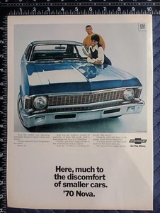 Vintage 1970 Chevy Nova Large Magazine Photo Print Ad - Great for Framing 105 - Picture 1 of 1